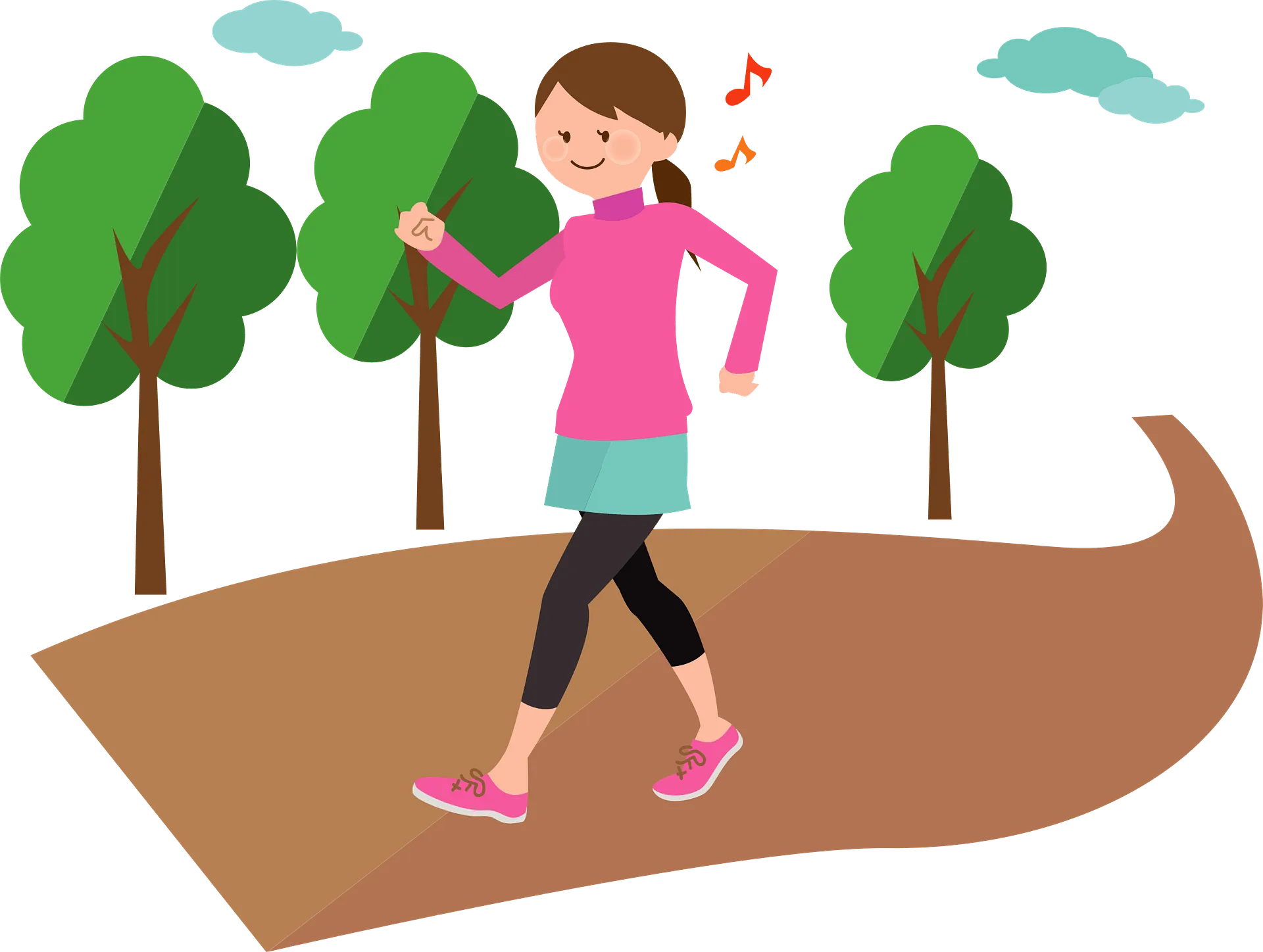 girl walking and exercising