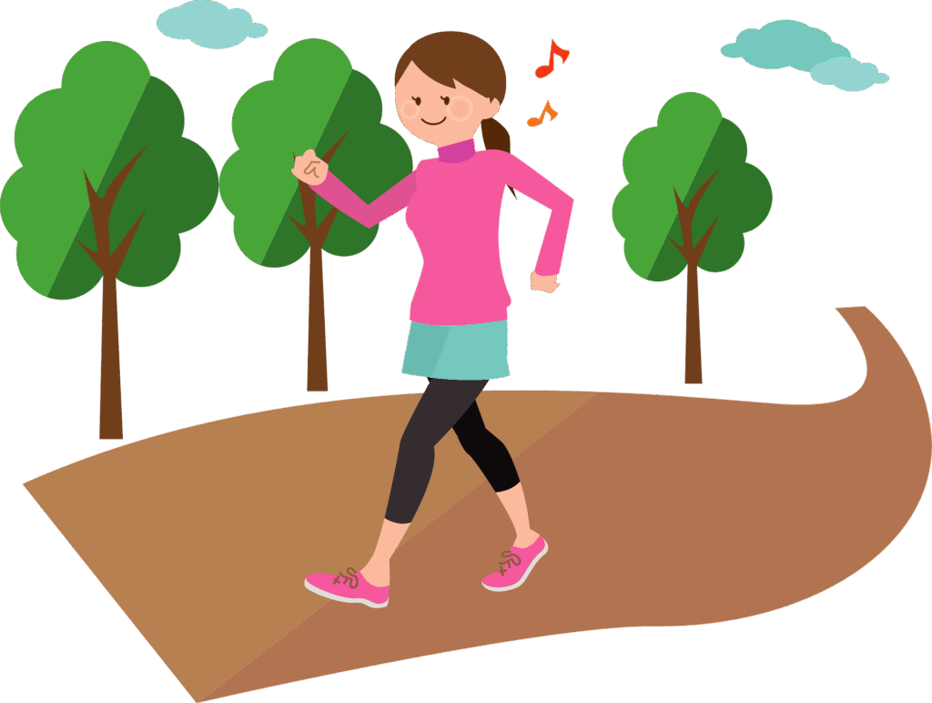 girl walking and exercising
