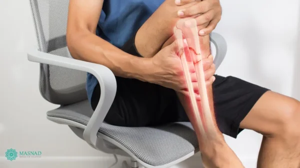 Location of pain along the tibia