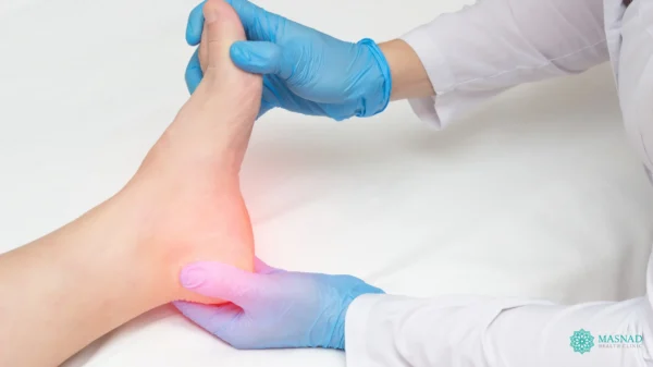 examining a child’s heel