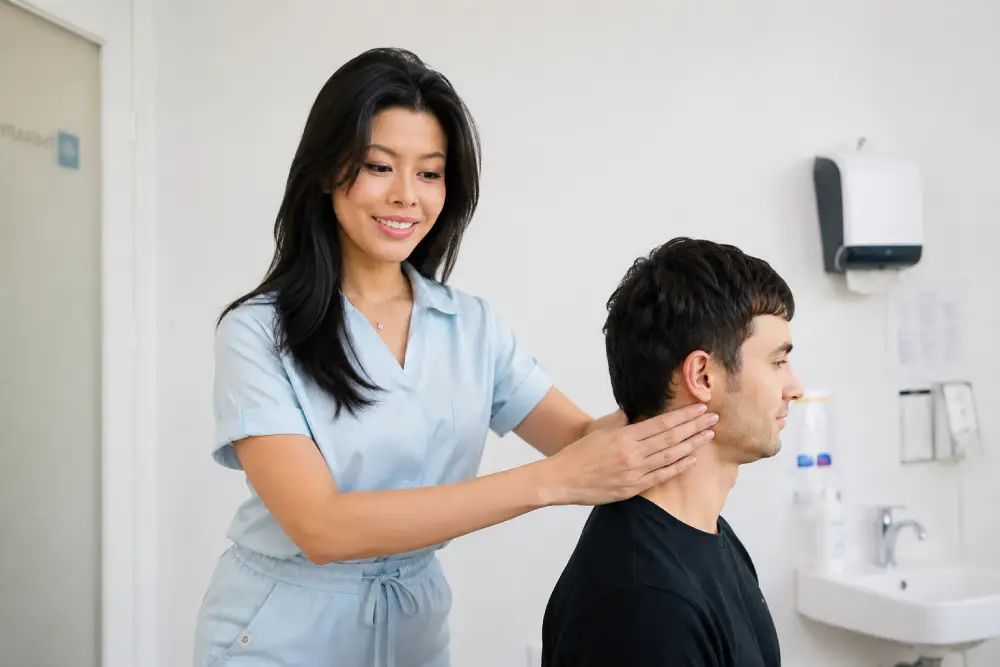 Assessment of neck mobility and balance function.